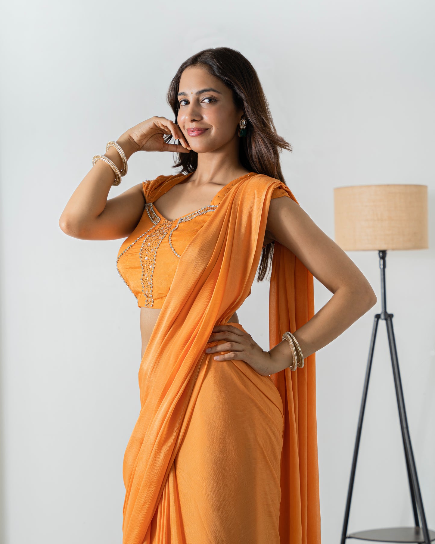 ROYAL SAFFRON EMBELLISHED SAREE