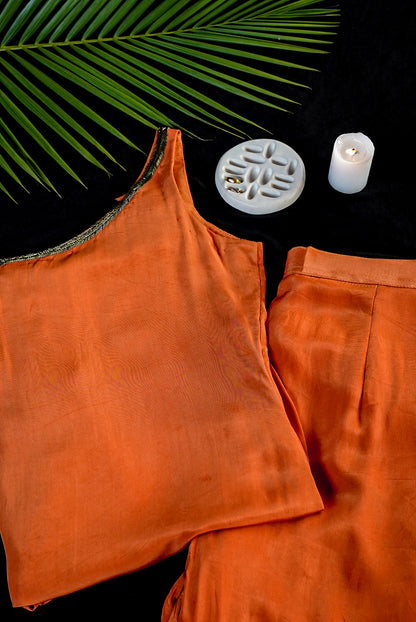 SAFFRON CHARM ASYMMETRIC CO-ORD SET