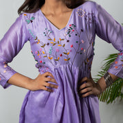 LAVENDER BLOOM EMBROIDERED ANARKALI SET