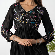 BLACK LUXE EMBROIDERED ANARKALI ENSEMBLE