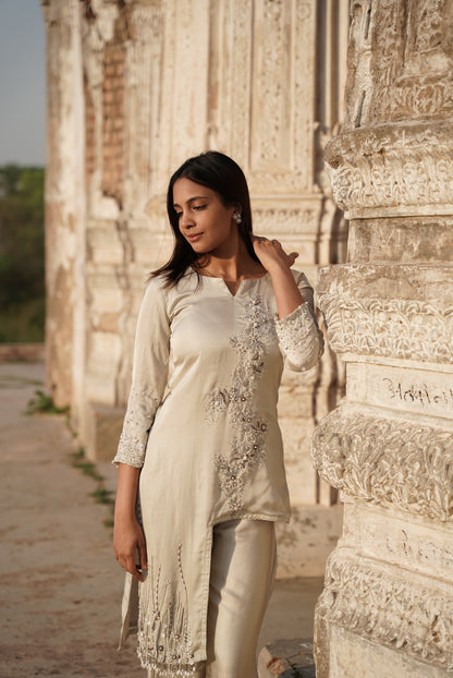 IVORY EMBROIDERED CO-ORD SET