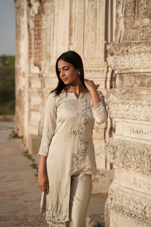 IVORY EMBROIDERED CO-ORD SET