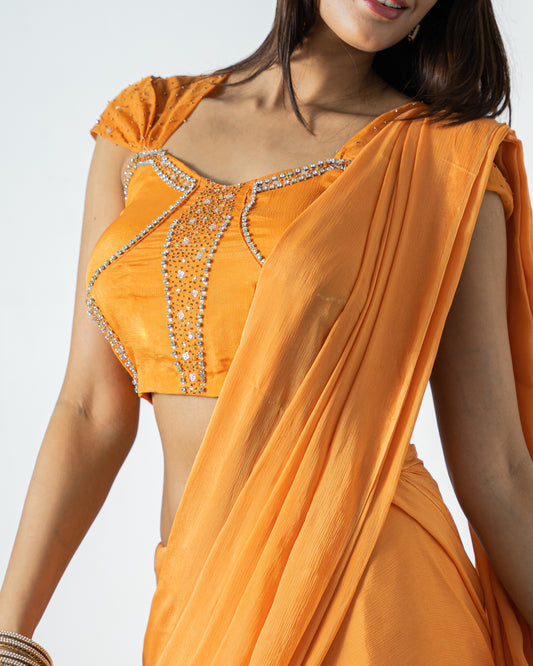 ROYAL SAFFRON EMBELLISHED SAREE