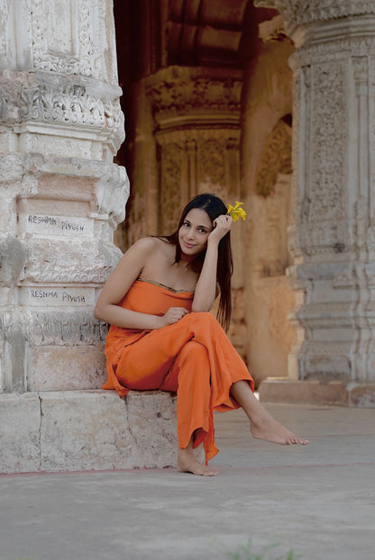 SAFFRON CHARM ASYMMETRIC CO-ORD SET