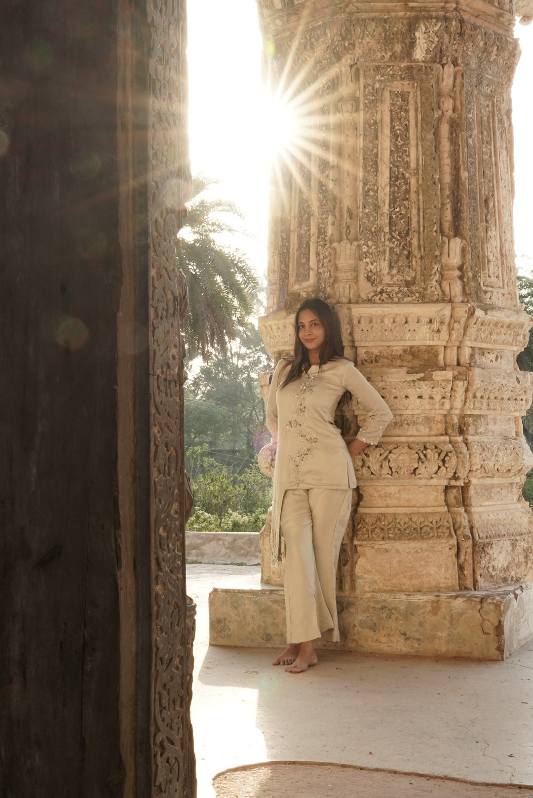 IVORY EMBROIDERED CO-ORD SET