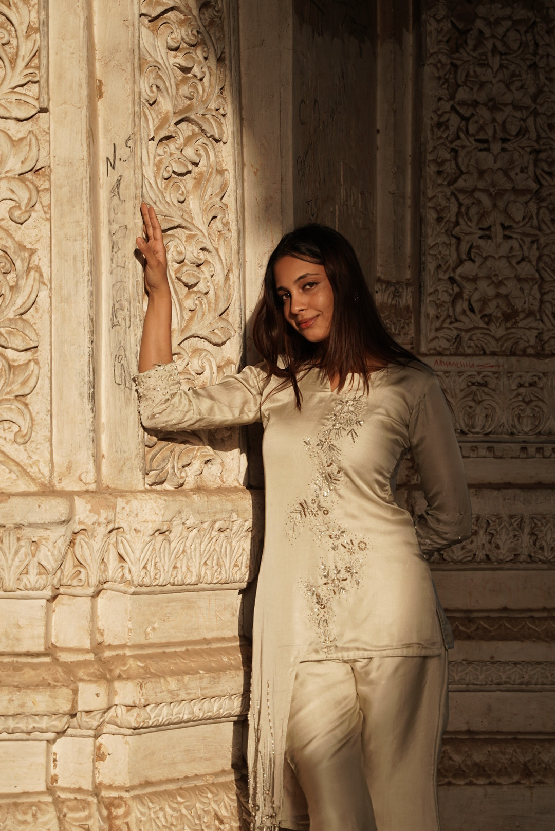 IVORY EMBROIDERED CO-ORD SET