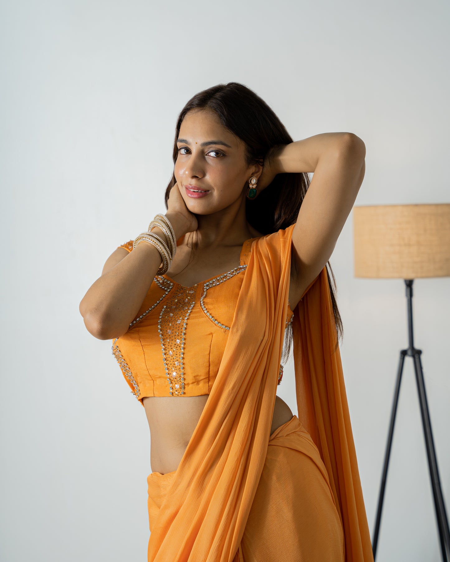 ROYAL SAFFRON EMBELLISHED SAREE