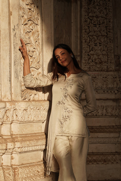 IVORY EMBROIDERED CO-ORD SET
