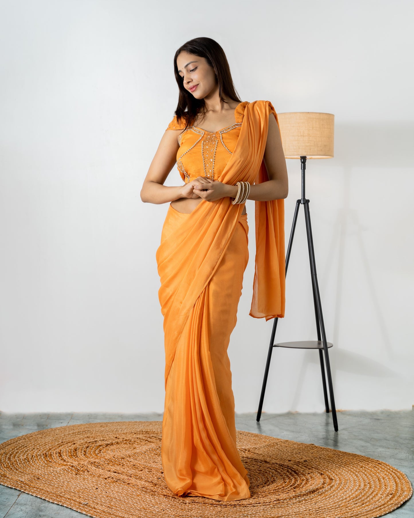 ROYAL SAFFRON EMBELLISHED SAREE