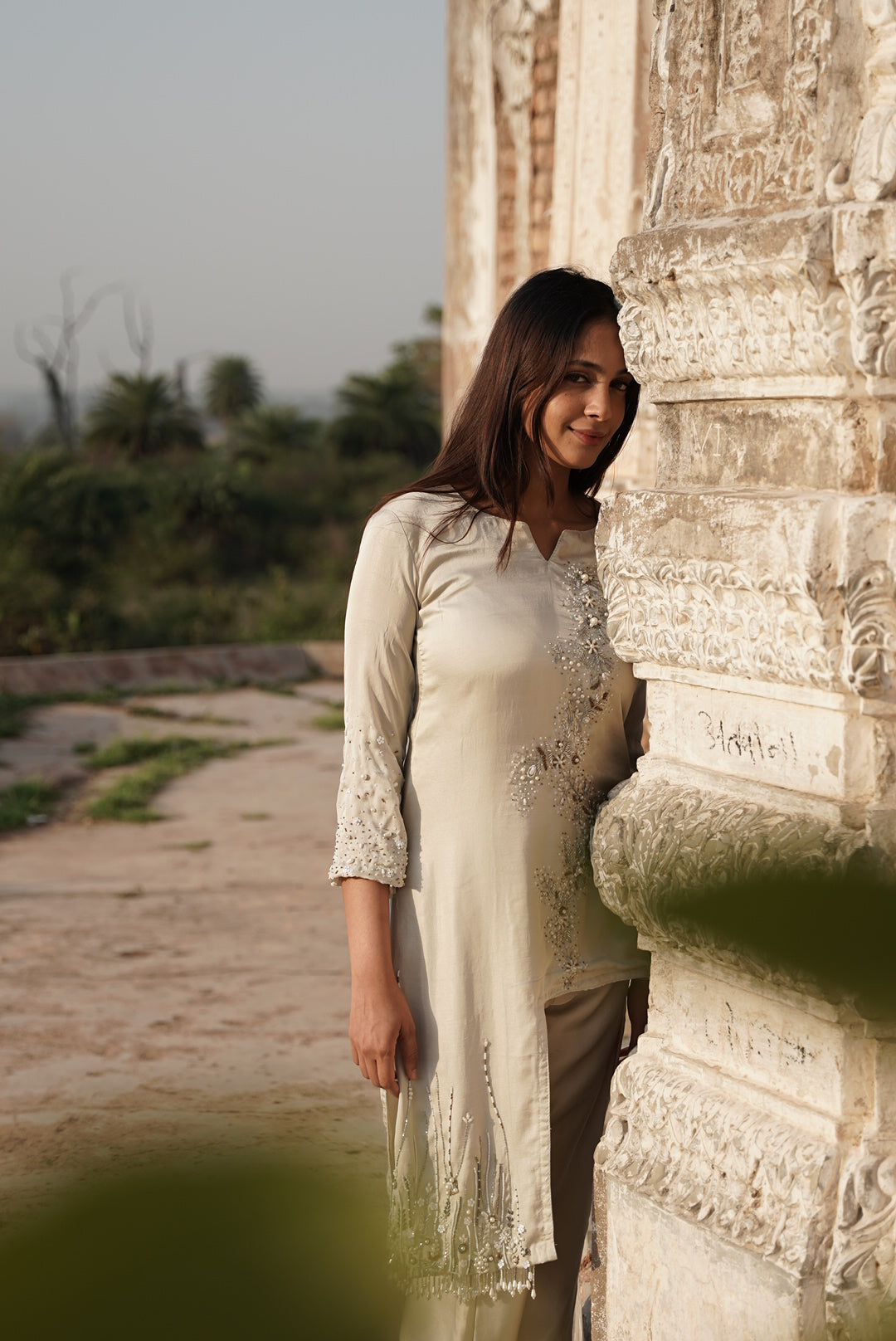IVORY EMBROIDERED CO-ORD SET
