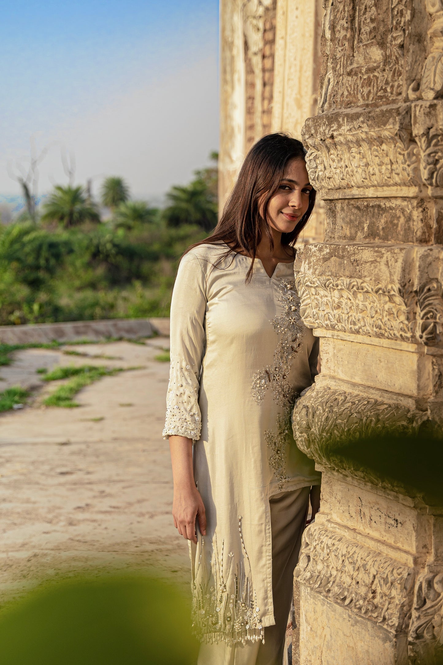 IVORY EMBROIDERED CO-ORD SET