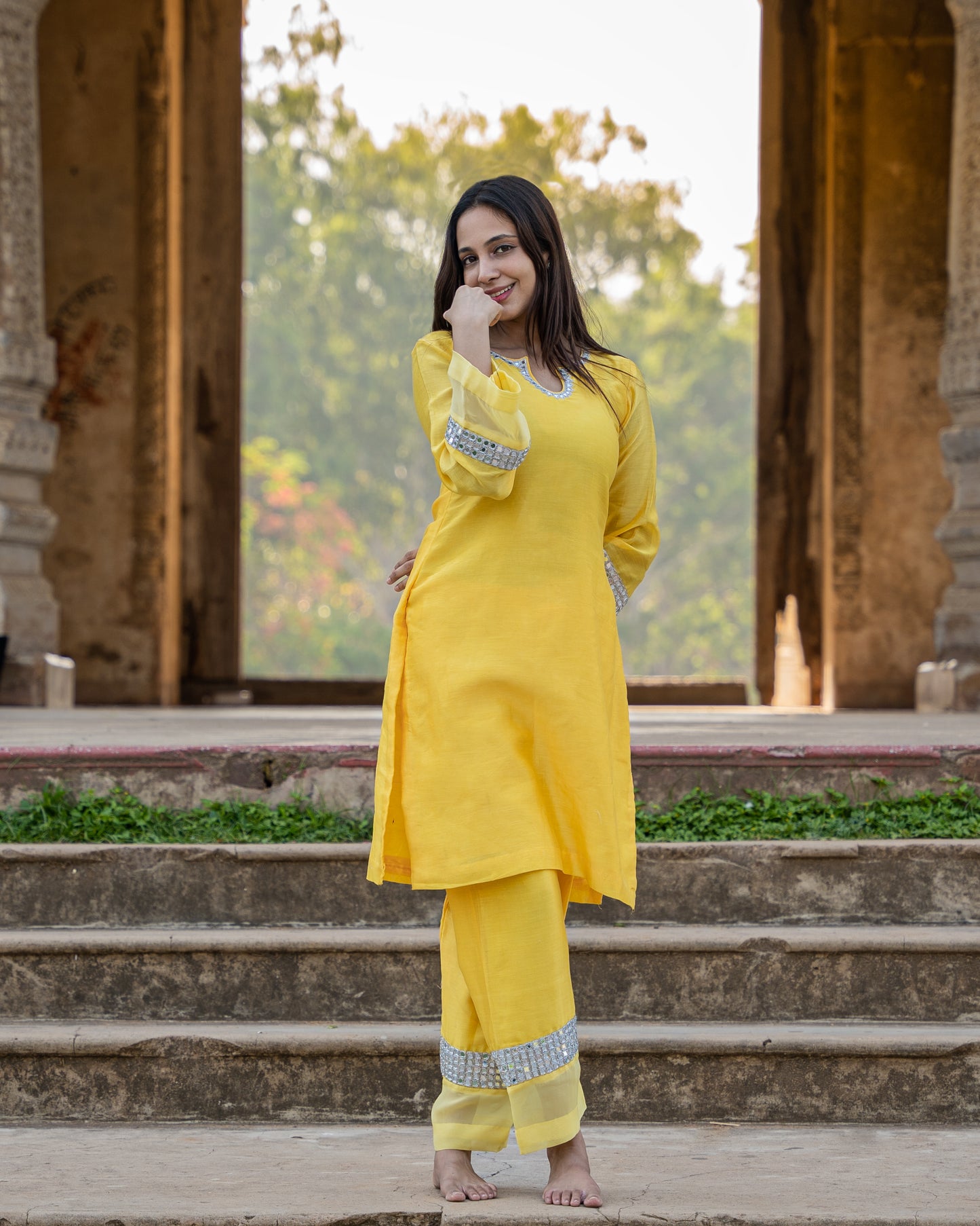 YELLOW GRACE EMBELLISHED KURTA SET